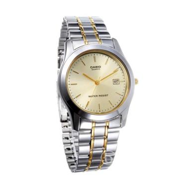 CASIO Enticer Duotone Jam Tangan Pria [Original/ MTP1141] Silver/Gold