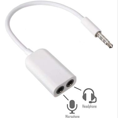 Splitter Kabel 2 in 1 Male To Dual Female Input Mic & Output Audio