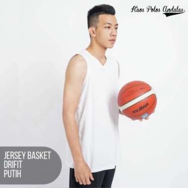 JERSEY BASKET DRYFIT POLOS PUTIH - L S