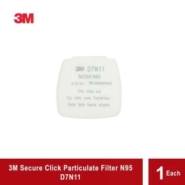 3M Secure Click Particulate Filter D7N11 N95 - 1 Pcs Putih