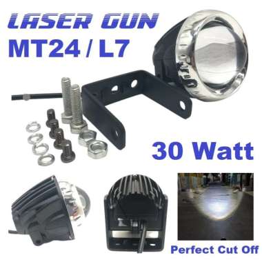 Lampu Tembak LED Sorot MT 24 M24 L7 MT24 30 Watt Motor Mobil Cutt Off Lensa Projector Projie LED L7