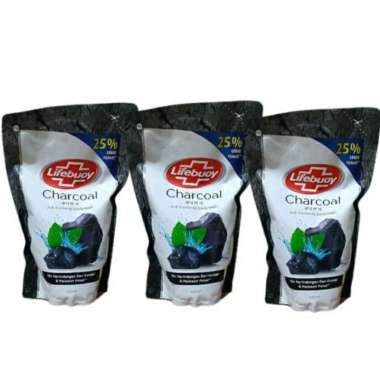 Sabun Mandi Cair Lifebuoy Body Wash Refill 450 Ml Isi 3Pc Charcoal