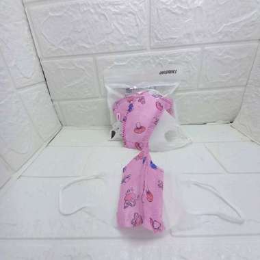 MASKER DUCKBILL ANAK MOTIF isi 20pcs/pack PINK MOTIF JAMUR