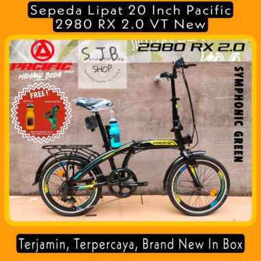 Sepeda Lipat 20 Inch PACIFIC 2980 RX 2.0 VT New Hi-Ten Steel 7 Speed Symphonic Green