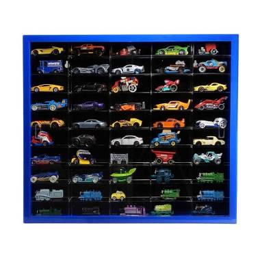 Rak Hotwheels 50 slot Square akrilik - Navy Hitam