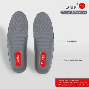 Insole sepatu Alas kaki sport anti bau nyaman empuk Prodigo Ultralite Abu-abu