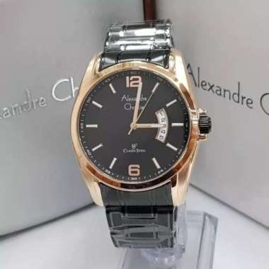 Jam Tangan Pria Alexandre Christie AC8289 AC 8289 Rosegold Black Original & Garansi