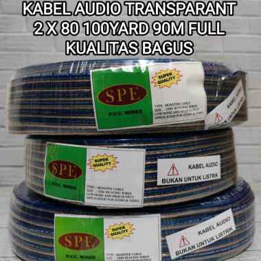 HARGA 1 ROLL Kabel AUDIO Transparant 2x80 100 YARD 90M FULL Kabel Audio LISTRIK TRANSPARAN KUALITAS 