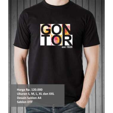 Kaos Gontor Warna Hitam Lengan Pendek Sablon DTF