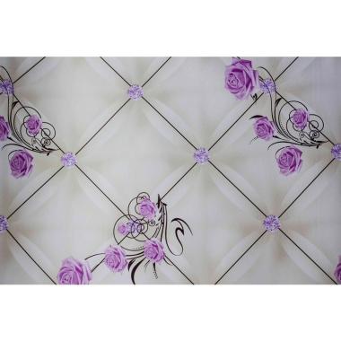 Abadi 6047 Motif Bunga Wallpaper Sticker Ungu