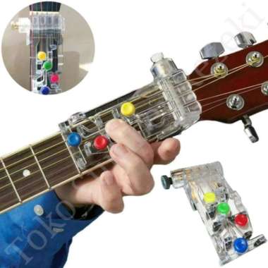 Tunner Alat Bantu Gitar Kunci Senar Adjustable Fred Tune Pemula Guitar Kunci Chord Trainer Kit