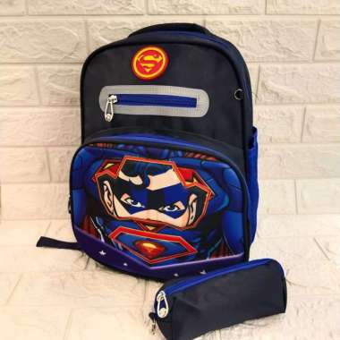TAS RANSEL ANAK TK/SD - TAS RANSEL IMPORT EMBOS KARAKTER TIMBUL superman