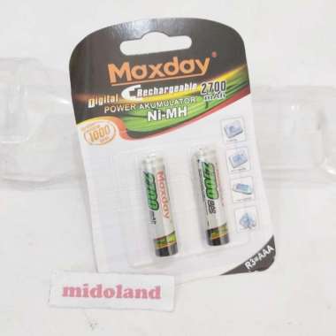 Baterai Batre Rechargeable Charge Cas isi ulang AAA A3 Maxday