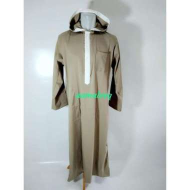 gamis jubah hoodie coklat muda XXXL
