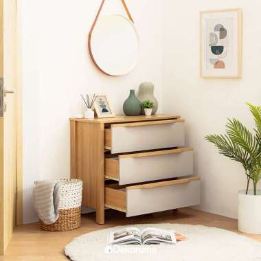 Dekoruma MITSU Lemari Laci Minimalis 3 Pintu | Kabinet Kayu