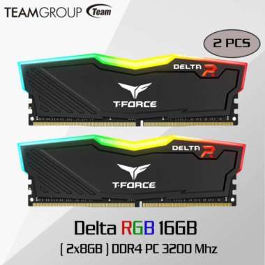 Team Delta RGB White DDR4 16GB (2x8GB) 3200 MHz - Ram Memory DDR4 HITAM