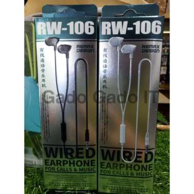 Headset Earphone REMAX RW-106 Headphone Super Bass With Microphone Hitam