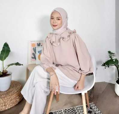 Baju DEWI TOP HS Bahan LINEN CRINKLE Blouse Wanita Kekinian 2022 Baju Atasan Wanita Model Blus Wanit