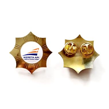 Mulyocreative Logo Kereta Api Indonesia Model Bintang Pin Lencana - Emas [2 pcs] Emas