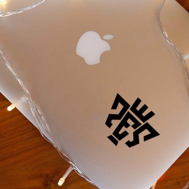 Grapinno PES Logo Decal Sticker Laptop for Apple MacBook [13 Inch] hitam