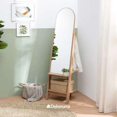Dekoruma HEIMA Standing Mirror Cokelat - Cermin Kaca Full Body