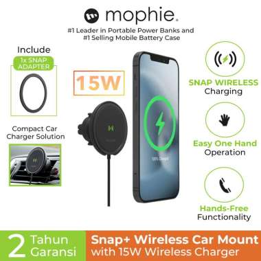 Original Mophie Wireless Phone Car Holder Charger iPhone 15W Snap+ Vent Mount Charger