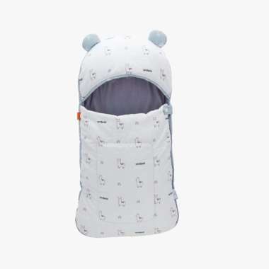Omiland Sleeping Bag Kantong Tidur Bayi Selimut Topi Bayi Blanket Baby Alpaca Biru