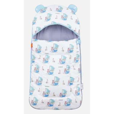 Omiland Sleeping Bag Kantong Tidur Bayi Selimut Topi Bayi Blanket Baby Sailor Biru