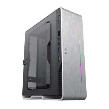 Gamemax Violin Silver PSU 180W Ultra Slim Mini-ITX ITX Gaming Case Silver