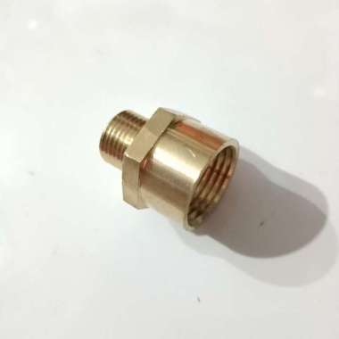 Neple sok Kuningan drat luar 3/8"inch x drat dalam 1/2"inch