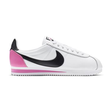 pink and white nike cortez
