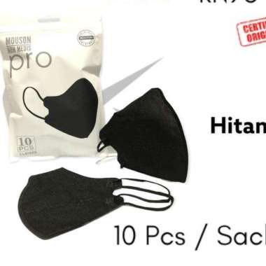 Isi 50 Pcs MOUSON KN95 PRO BLACK Masker DEWASA 5Ply Disposable Face Mask KN 95 5 LAPIS Earloop Tebal