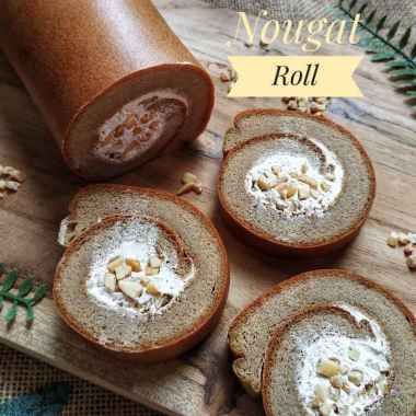 FLOURLESS KETO DEBM NOUGAT ROLL CAKE GLUTEN AND SUGAR FREE
