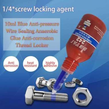 DETAI Cairan Liquid Threadlocker Blue Anaerobic Sealant Glue 10ml 242