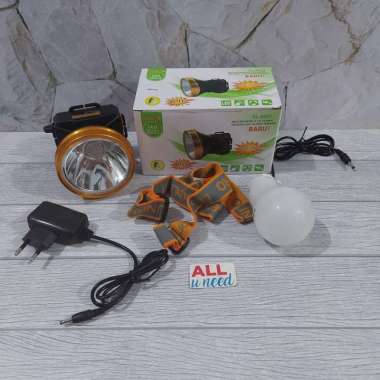 Senter Kepala Led Cahaya Putih 10W Cas Bonus Bohlam Sunpro SL 8807