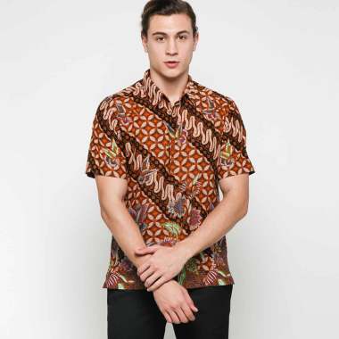 Batik Adikusuma Hem Batik Parang Matahari Kemeja Batik Pria - Biru [532102010] S -