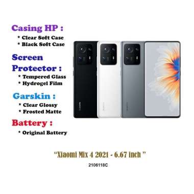 Xiaomi Mix 4 2021 - 6.67 inch - Case - Screen Protector - Battery - Dll Tempered Glass