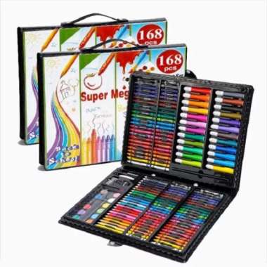 Super Mega Art Set Crayon Set 168 Menggambar Multicolor