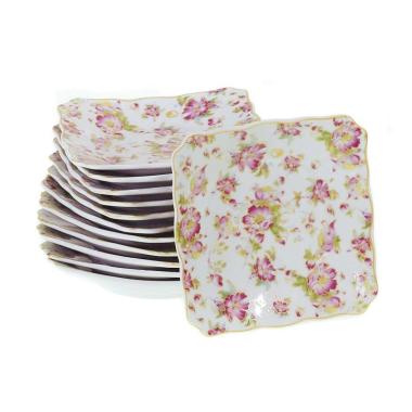 Vicenza BA423 Motif Melati Piring Kecil [1 Lusin] WHITE