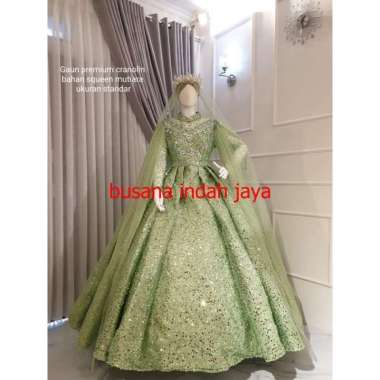 Baju pakaian gaun pengantin busana pernikahan wanita gown dress wedding dress mekar muslim perempuan