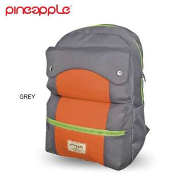 32215 Tas Ransel Sekolah Laptop Pineapple Wonder Backpack + Raincover Grey