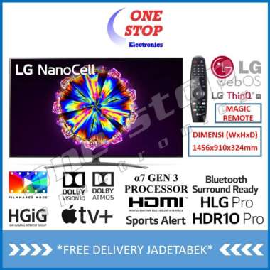 [GARANSI RESMI] LG 65NANO91 4K NanoCell UHD AI ThinQ Smart TV 65 Inch 65NANO91TNA Hitam Jakarta