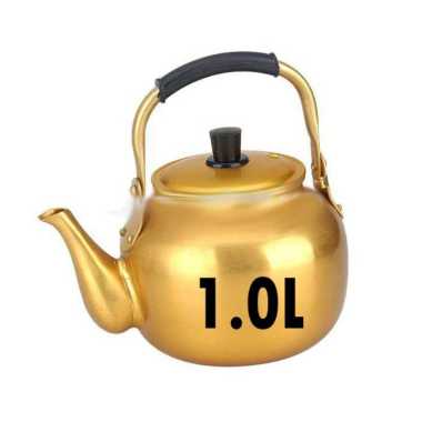 Teko Alumunium Emas 1.0L Teko kuning alumunium teko arab Dubai gold