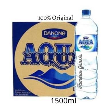Aqua Air Mineral [1500 mL/ 12 pcs/ 1 Dus/ Kemasan Botol]