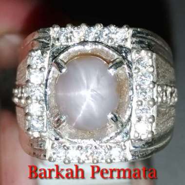 Batu Cincin Milky White Star Safir Putih ceylon Srilangka Asli n 1211 Putih