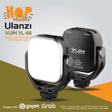 ULANZI VL66 VIJIM Video LED Light Rotate 360 RECHARGEABLE Lampu Studio Smartphone HP (Alt W49) BLACK