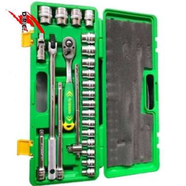 Tekiro Kunci Shock Set 8 - 32 mm 12 PT 1/2" 24pcs sock set hand socket