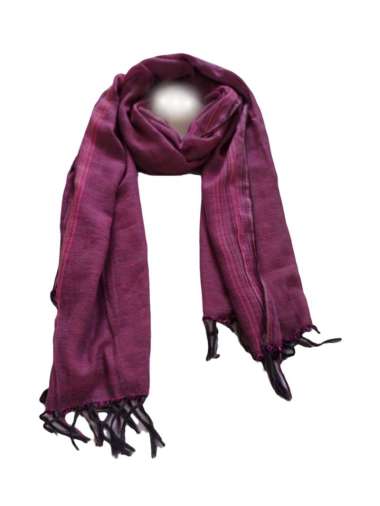 Syal Leher Polos Scarf Leher Tenun Tangan Pasmina Panjang Lurik List Pink Tua GESYAL Syal