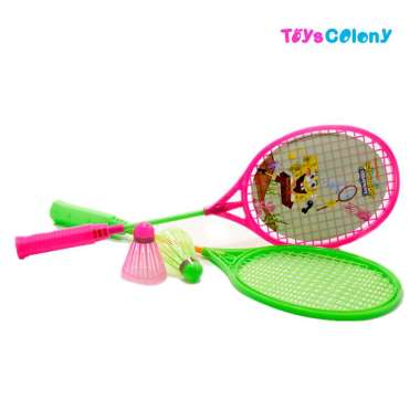 TOYSCOLONY SPONGEBOB SQUAREPANTS RAKET PLASTIK DAN KOK ISI 2 RAKET