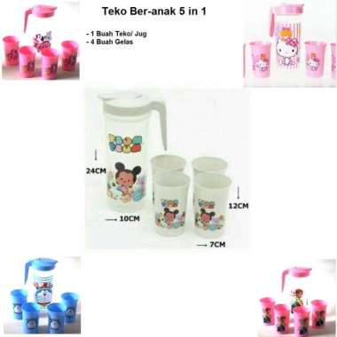 Teko Beranak / teko 5 in 1 / teko set karakter Pink Frozen
